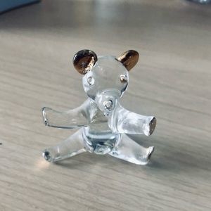 Small Crystal Bear with Gold Plating